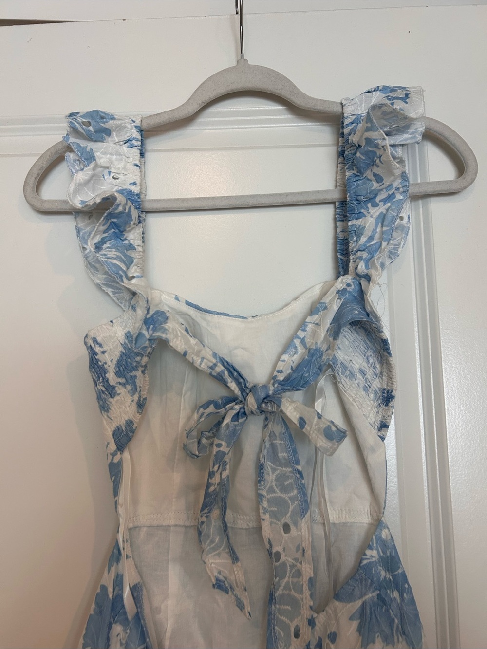 Anisha Mini Dress in Light Blue and White S - Picture 8 of 9